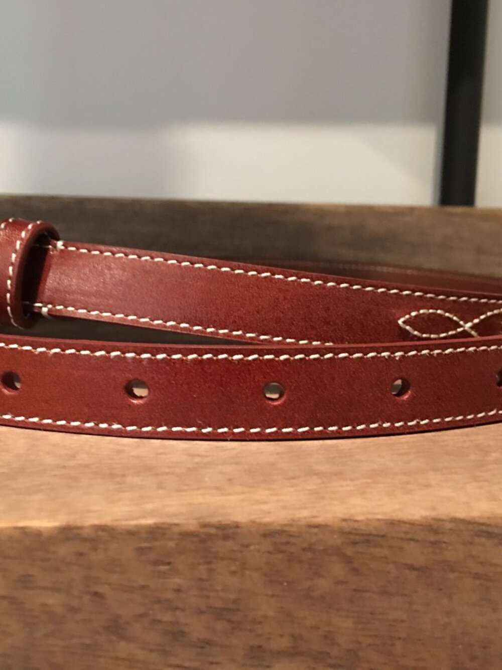 CELINE Fancy Stitch Western Belt in Brown 80 - Picture 4 of 5